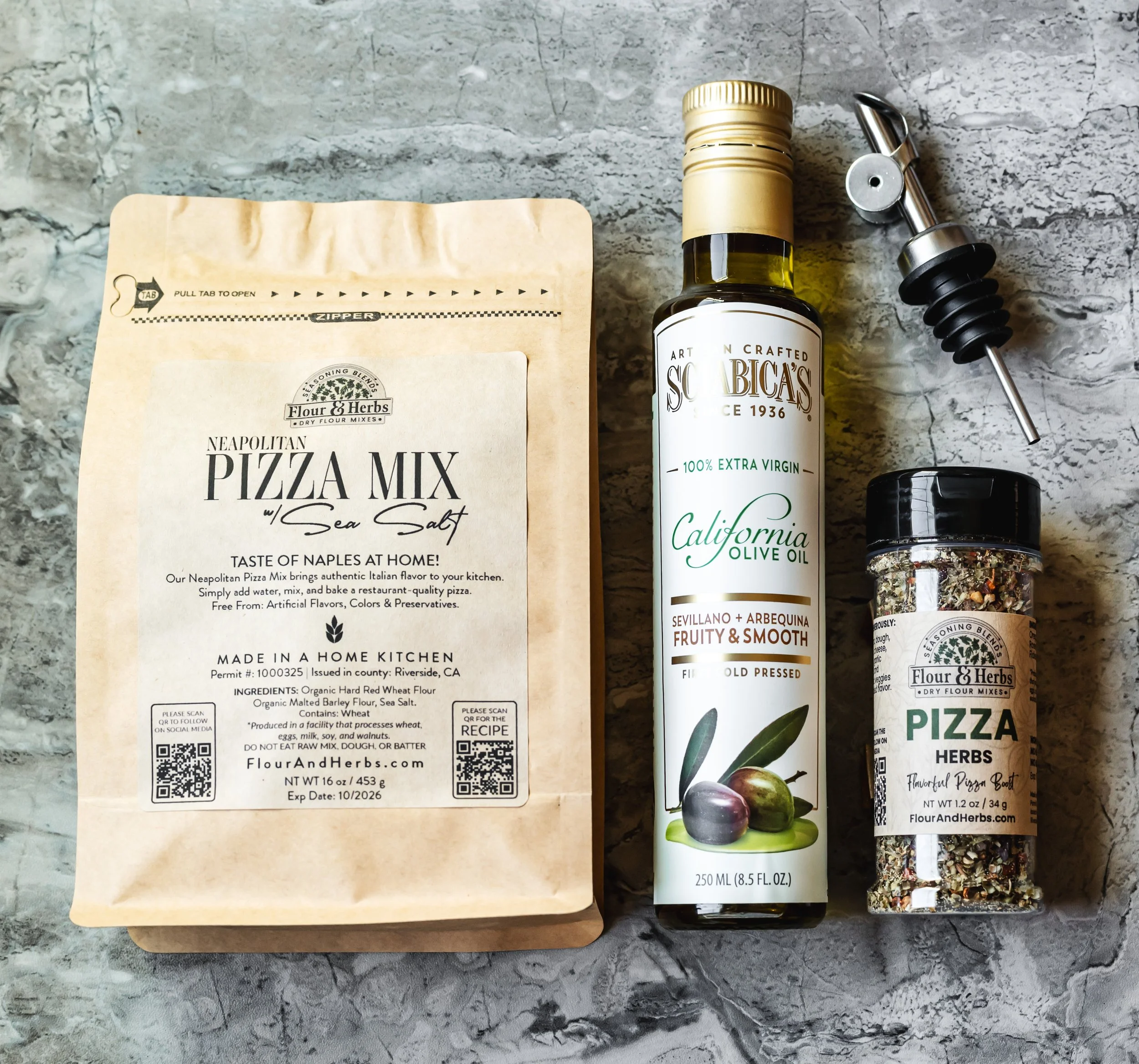 Neapolitan Pizza Gift Box – Artisan Pizza Dough Mix & Olive Oil